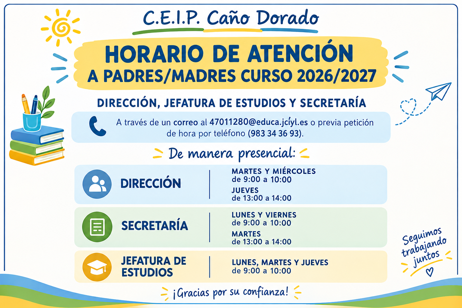 CARTEL HORARIOS EQUIPO DIRECTIVO FAMILIAS 